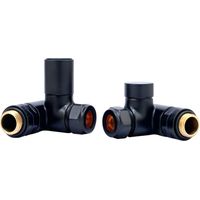 Heatwave Dual Fuel Black Manual Corner Radiator Valve Set