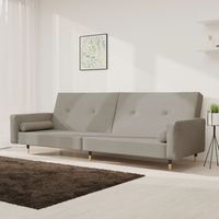 Sofá cama de 2 plazas con dos almohadas terciopelo gris claro vidaXL