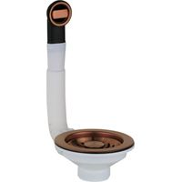 Universeller Korbablauf für Küchenspüle Ø 114 mm mit Überlauf aus gebürstetem PVD-Kupfer L.B. Plast Fasolo 670-46-RFSS-CL-VAN PVD gebürstetes Kupfer