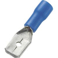 TRU COMPONENTS 745424 Spina piatta Larghezza spina: 6.4 mm Spessore spina: 0.8 mm 180 ° Parzialmente isolato Blu 100 pz