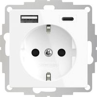 2USB 2U-449511 1fach Schutzkontakt-Steckdose mit USB-Ladeausgang, erhöhter Berührungsschutz, VDE IP