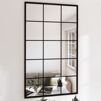 Vidaxl – Miroir mural noir 100x60 cm en métal – Design élégant pour salle de bain, chambre ou entrée – Montage vertical ou horizontal