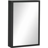 kleankin Wall Mounted Bathroom Cabinet with Mirror and Storage Shelves