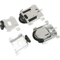 pair 2 rulli per porte scorrevoli, rulli per porte di armadi, guide per guide di armadi, guide con ammortizzatore, nylon, argento
