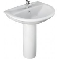 Lavabo ovale 65x51 cm en céramique blanc brillant - Rak Ceramics Karla - Senza colonna
