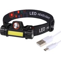 Linterna frontal LED Compacta, Sumergible, Recargable USB - Ajustable - Luz Potente - Resistente a la Lluvia y la Humedad - x1