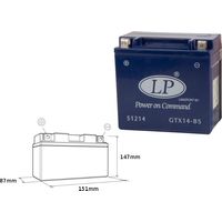 Batteria al gel Landport 12V 12Ah - GTX14-4, sostituisce GTX14BS, senza manutenzione