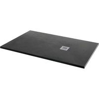 MX Minerals Jet Black Slate Effect Rectangular Shower Tray 1600mm x 800mm