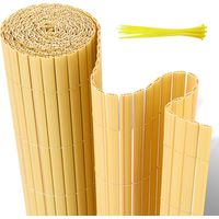Jiubiaz PVC Sichtschutzmatte Balkon & Zaun – Wetterfester Sichtschutzzaun für Zaun, Windschutz, Zuschneidbar Bambus 80x400cm