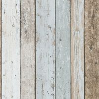 Landhaus Tapete Profhome 899927 Papiertapete leicht strukturiert in Holzoptik matt blau braun beige 5,33 m2