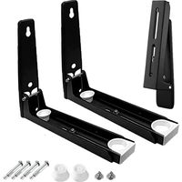 CSPARKV 2 Pieces Microwave Brackets, Universal Microwave Wall Mount, Steel Microwave Bracket, with Mounting Accessories, for Installing Microwave Ovens in Kitchen (Black)