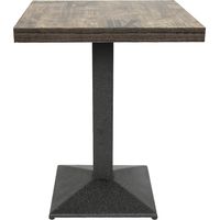 Table haute carrée 60x60 cm – Pied central en fer – Plateau en bois verni noir – Capacité 120 kg – Pour bars et cuisines – Dazhom