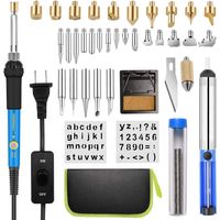 Lntyq Graveur et outil de précision,Kit de Pyrogravure 54 pcs Pyrogravure sur Bois 60W Température Réglable de 200 à 450 °C - Pour bois