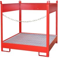 Bauer Fass-Stapelpalette FSP-4, seitlich offen, Feuerrot