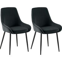 Set di 2 sedie da pranzo Elmira nero Metallo nero opaco