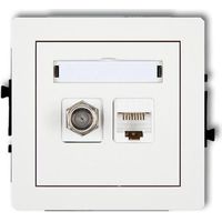 Karlik Série DECO Prise murale blanche avec RJ45 et antenne