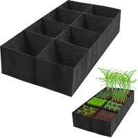 Orto Rialzato In Tessuto 480l Con 8 Scomparti In Acciaio Inox 304 – 182x91 Cm Per Verdure E Piante E Pronto All'Uso