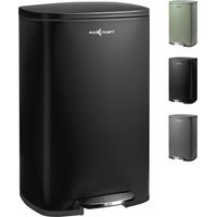 MAXCRAFT Poubelle à pédale avec Couvercle - 50 litres en Noir