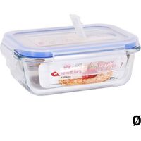 Contenitore rettangolare in vetro con valvola ermetica 23x17,5 cm 1500 cc