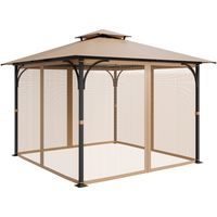 Mophorn Rete di Ricambio per Gazebo, Compatibile con Strutture da 304,8 x 304,8 x 213,4 cm, Rete Anti-Insetti per Patio, Tenda da Esterno a 4 Pannelli con Doppia Cerniera