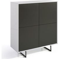 MOMMA HOME Aparador de comedor blanco y gris Mod. Tibet Medidas 110 x 45 x 125 cm