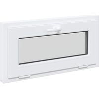 Fenêtre de sous-sol RISOR 80 x 40 cm en PVC blanc