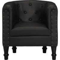 Chaise cabriolet noir cuir véritable