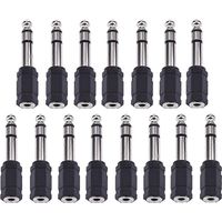 Lot de 15 adaptateurs jack audio 6,5 mm vers 3,5 mm pour microphone, console de mixage et table de mixage (noir)-5.00X1.50X0.30CM-Black