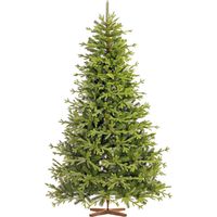 Sapin de Noël artificiel 220 cm – Abies bavariensis avec branches en PE – Aspect réaliste – Pied en bois massif – Fabriqué à la main en Europe – Fairytrees
