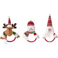 Aiperq 3pcs Christmas Towel Ring Snowman Old Man Moose Towel Ring Bathroom Towel Rack Christmas Ornament Hanging Wall Decor