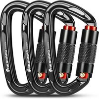 Mousqueton escalade KZQ (25kN/2550kg), certifié CE, 10cm, noir/gris, pour alpinisme, laisse, hamac, porte-clés