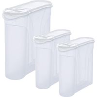 Récipients verseurs Novaliv, lot de 3, récipients de stockage pour saupoudrer, récipients de 4 l + 2,4 l + 2,4 l avec couvercles pour céréales