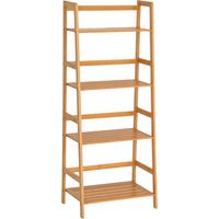 HOMCOM Estantería de Bambú 4 Niveles Estantería Escalera de Baño Librería Organizador Zapatero 48x31,5x120 cm