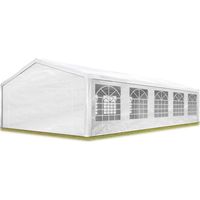 Tendone per Feste Gazebo 5x10 m bianco PE 350 N Impermeabile Protezione UV Tenda Giardino Sagre Eventi Mercati Esterno