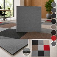 Moqueta Acústica Modular Beige 50x50 cm , Loseta Textil para Oficina , Pack 20 uds (5 m²) , Antideslizante y Sostenible