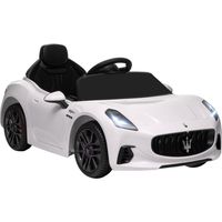 Coche eléctrico infantil Maserati Gran Turismo blanco 12V con mando, faros, bocina y MP3