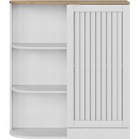 Meuble d'angle, Meuble de salle de bain d'angle avec compartiments de rangement ouverts — Meuble de rangement moderne avec portes à croisillons et étagères réglables — Idéal pour salle de bain, cuisin