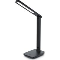 Brandson LED Schreibtischlampe mit 3 Helligkeitsstufen, Leder-Design, 42 LEDs dimmbar, 3 Farbtemperaturen, Sensor Touch, mit Netzteil, Schwarz