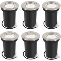 SWANEW 6x 3W Luci sotterranee Orientabile lampada LED Bianco neutro - Alloggiamento argento, sotterranea per giardino, illuminazione esterna