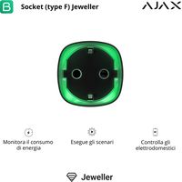 38210 - Comfort & Automation - Socket - Enchufe inteligente inalámbrico con monitorización del consumo energético - color black - Ajax confort y automatización