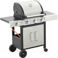 Barbecue à gaz de luxe 3+1 brûleurs pour jardin avec grande surface de cuisson