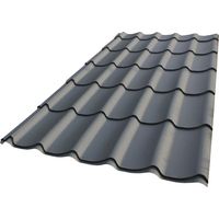Lastra in acciaio zincato, verniciatura opaca aspetto tegola L 1,95 m/l 1,04 m - Colore: Grigio antracite opaco, larghezza 1,04m, lunghezza 1,95m