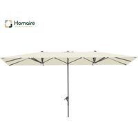 HOMAIRE Doppelsonnenschirm avec Crank, 451 x 264 cm, Protection UV 50+, Résistant au vent, Aluminium, Blanc Crème pour Balcon Terrasse Jardin