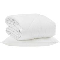 Duvet d'été simple avec oreiller 2 pcs Blanc Microfibre
