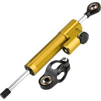 Amortisseur de direction - Stabilisateur d'amortisseur de direction universel en alliage d'aluminium pour moto (Or + Noir)