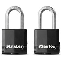 Master Lock Vorhängeschloss mit Schlüssel Excell schwarzem Stahl 50 mm - 2 Stück
