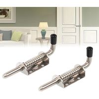Shine Home Loquet à ressort , acier inoxydable 304, verrou de porte, loquet à ressort avec poignée en caoutchouc, verrou à pêne dormant, pêne coulissant, verrou pour portes de cabanon, portes, fenêtre