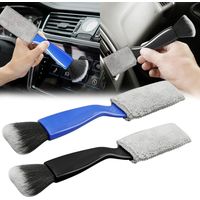 2 Pcs Kit Brosse Nettoyage Voiture Double Tête Kit Nettoyage Voiture Interieur Pinceau Nettoyage Voiture pour Le Nettoyage Des SièGes du Tableau de Bord Des Events