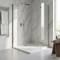 Receveur de douche en céramique 90x90xH4 cm avec écoulement côté mur - Squash Ceramica Dolomite