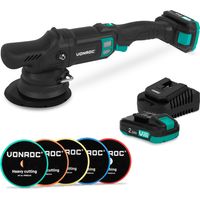 PRO Doppelschleifer 20V – Ø 150mm Inkl. 2x 2,0Ah Akkus, Schnellladegerät und 5 Polierpads